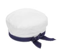 Gatuida 1 Pieza Sombrero de de verano puntiagudo fiesta cadete sombrero de boina de estilo náutico Cape de para mujeres boina marinera francesa poliéster algodón blanco
