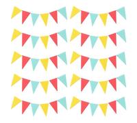 Gatuida 10 banderines en Miniatura para casa de muñecas, decoración navideña, Guirnalda Triangular Colgante para jardín de Hadas, Ideal para niñas y niños.