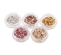 Gatuida 10 Cajas Cajas de Gemas Irregulares para Uñas Joyas de Esmalte con Cristales Triturados Perlas Mini Decoración Colores Dorado Plateado Rosa Accesorios Versátiles para Manicura DIY