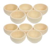 Gatuida 10 Cuencos Miniatura de Madera sin Terminar para Manualidades, Material Sintético Compacto y Lijado Fino, Ideales para Proyectos de Decoración y Arte