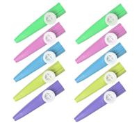 Gatuida 10 Kazoos para Niños y Adultos Instrumento Musical Kazoo Portátil Fácil de Tocar Diseño Práctico para Fiestas y Acompañamiento Musical Color Aleatorio