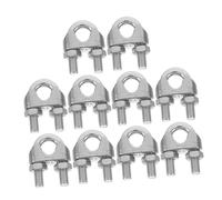 Gatuida 10 Piezas Abrazadera de Cable Inoxidable de Fijación Rápida para Cuerdas y Alambres Diseño U Shape para Uso y Rigging