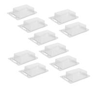 Gatuida 10 Piezas Caja Transparente de Almacenamiento con Tapa Unidades Contenedor Clamshell Resistente y Portátil para Accesorios Pequeños Protección contra Polvo y Humedad Organizador