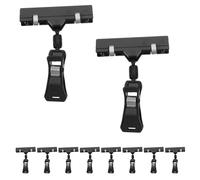 Gatuida 10 Piezas Clip Giratorio Doble Cara para Etiquetas de Precio de Soporte Plástico Antideslizante para Exhibición Estanterías de Tienda para Señalización Supermercados y Eventos