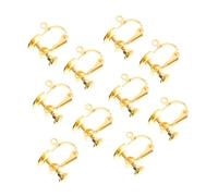 Gatuida 10 piezas Clips para Pendientes de Cobre Dorado Partes para Pendientes Sin Perforar Accesorios DIY para Joyas de Oreja Material Seguro y Superficie No Daña Oídos