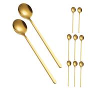 Gatuida 10 Piezas Cucharas Mezcladoras de Acero Inoxidable con Mango Cucharas Versátiles para Batidos Helados Cócteles Café y Postres Fáciles de Limpiar y Duraderas Aptas para Uso Diario