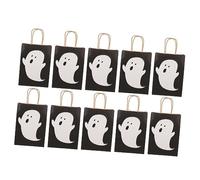 Gatuida 10 piezas de Halloween de Kraft Resistentes y Ligeras para y Fiestas Diseño Negro con Motivo de Fantasmas Pack de Unidades para Envolver y