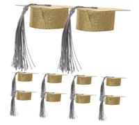 Gatuida 10 Piezas Decoración de Sombrero de Doctorado Mini Birretes de Graduación Borlas Cubierta de Copa para Sombrero de Graduación para Fiestas