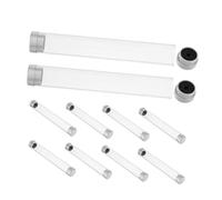 Gatuida 10 Piezas Estuche Organizador Transparente para Pinzas de Extensión de Pestañas de Tubos Plásticos Protectores Cilíndricos Portátiles para Almacenamiento Individual Resistente y