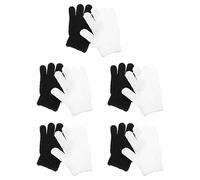 Gatuida 10 Piezas Guantes de Ducha Exfoliantes para Cuidado Corporal Manopla de Baño de Cinco Dedos para Limpieza de Set y Negros
