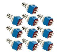 Gatuida 10 piezas Interruptor para Pedal de Guitarra Efecto Unidades Azules Bypass Verdadero Pines para Recableado Vintage y Control LED Compatible con Cajas de Efectos Eléctricas