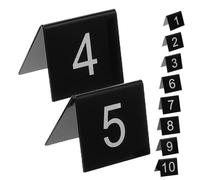 Gatuida 10 Piezas Marcadores de Evidencia Acrílicos Señales Numéricas de Mesa Triangulares Marcadores para Escena del Crimen Investigación Números Negro con Letras Blancas