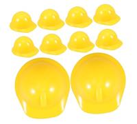 Gatuida 10 Piezas Mini Sombrero De Construcción Accesorios Favor De Fiesta De Construcción Muñeca Chico Miniatura Rosa Sombrero De Constructores Pequeño para Beto El Plastico Yellow