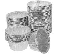 Gatuida 100 Piezas de tarta de huevo flanera con tapa aluminio para hornear empanadas molde para pasteles moldes redondos tarta huevo galleta