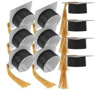 Gatuida 10piezas Decoración De Sombrero De Doctorado Fundas para Copas De Graduación para Fiestas De Graduación Reutilizables para Copas De Bebidas y Vino
