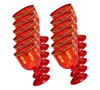 Gatuida 12 Copas de Vino Pequeñas de Plástico Rojo 40Ml para Bodas Tradicionales Chinas Copas de Boda Festivas Diseño de Caracteres Chinos Vasos para Banquetes y Celebraciones