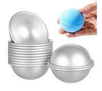 Gatuida 12 Moldes Semiesféricos de Aleación de Aluminio Anodizado, Tamaño Mediano 5,8 X 2,8 Cm, para Bombas de Baño DIY, Moldes para Bolas de Sal y Manualidades Creativas