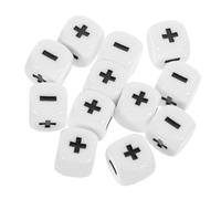 Gatuida 12 Piezas Dados Acrílicos para Enseñanza Matemática con Símbolos y Resta Material Resistente y Seguro para Herramienta de Aprendizaje Divertida y Multifuncional Educativo para