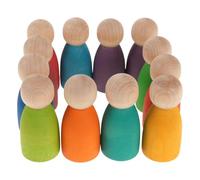 Gatuida 12 Piezas de Juguetes de Madera para clasificar y apilar - Figuras pequeñas de arcoíris para desarrollar la motricidad Fina en Edad Preescolar - Bloques de construcción para Contar para