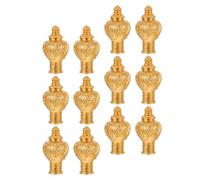 Gatuida 12 Piezas de Remates para Varillas de Ventana de 26-28 MM Extremos de Cortinas Vintage de Plástico Dorado Tapas Decorativas para Barras de Cortinas Clásicas Sellado Retro para