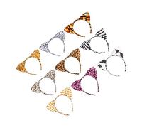 Gatuida 12 piezas Diademas de Orejas de Gato con Estampado de para Niñas Accesorios Ligeros para Disfraces y Fiestas de Cosplay