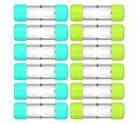 Gatuida 12 Piezas Estuche Rígido para Lentes de Contacto Rgp 12 Unidades, Compacto Prueba de Fugas, Compartimentos Izquierdo y Derecho, Colores Azul y Verde, Adecuado para Viajes y