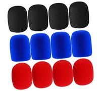 Gatuida 12 piezas Fundas de Esponja para Micrófono Pack Negro Protección contra Viento y Saliva Compatible Mayoría de Micrófonos