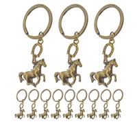 Gatuida 12 Piezas Llavero de Metal Dorado Diseño Creativo de Caballo y Herradura para Coche o Bolso, Amuleto de Buena Suerte y Recuerdo del Año del Caballo 2026