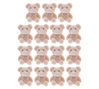 Gatuida 15 Mini Osos flocados - Lindo Oso Miniatura - Decoración de Baby Shower con Forma de animalito - para Recuerdo de Fiesta de cumpleaños, pequeño abalorio para Bolso.