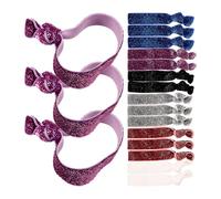 Gatuida 18 Gomas Elásticas Pelo Brillantina para Mujer y Niña, sin Arrugas, Hechas de Tejido Khaki, Ideales para Baile y Uso Diario como Pulseras Color Aleatorio