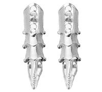 Gatuida 2 anillos de armadura punk para dedo completo, estilo gótico, con bisagras, de aleación, para Halloween, accesorios de disfraz, joyería para hombres y mujeres.