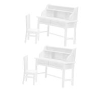 Gatuida 2 Juegos Miniature Desk and Chair with Openable Drawers Realistic Role Playing For Imaginative Play and Social Skills Development