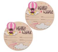 Gatuida 2 letreros de Anuncio de bebé - Letreros mensuales de Madera para bebés con Globos aerostáticos 3D, Nubes y Estrellas - Placa con el Nombre del recién Nacido Bienvenido al