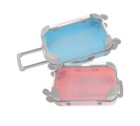 Gatuida 2 Mini Maletas con Ruedas para Guardar Pestañas Postizas Cajas con Ruedas para Maquillaje Cajas De Maquillaje Vacías Organizador De Pestañas Contenedores De Plástico para