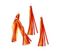 Gatuida 2 Pares Borlas Decorativas para Manillar de Bicicleta y Scooter Cintas de Colores Rojo y Naranja de Accesorios para Bicicletas Infantiles y Patinetes Fácil Instalación y