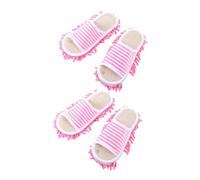 Gatuida 2 Pares zapatillas de fregar perezosas zapatillas de fregona reutilizables para el hogar trapeador zapatillas cubierta de zapatos mopa zapatillas para zapatilla de hombre paño