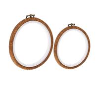 Gatuida 2 piezas Aros Bordado Imitación Madera Círculos Plásticos para Bordar Manualidades DIY Bastidores Puntadas para Decoración y Costura