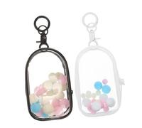 Gatuida 2 Piezas Bolsa Transparente de PVC con Llavero Funda Sellada para Exhibición y Protección de Figuras y Muñecas Almacenamiento Compacto y Resistente