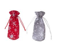 Gatuida 2 Piezas Botellas de Vino Navideñas Fundas para Botellas de Vino Bolsa Cordón para Decoración de Fiestas Familiares