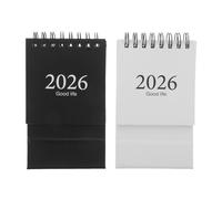 Gatuida 2 piezas Calendario de Mesa Pequeño Unidades con Espiral Mini Calendario de Escritorio Diario para Estudiantes y Oficina Planificador Compacto para Organización Diaria