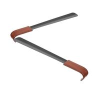 Gatuida 2 piezas Calzador de Zapatos con Mango para Personas Mayores Acero Inoxidable con Funda de Cuero Marrón Ayuda Práctica para Ponerse Zapatos Compatible con Tacones y Botas