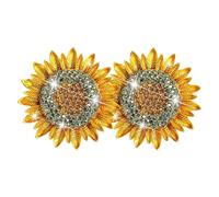 Gatuida 2 Piezas Clip De Aromaterapia De Flor De Sol Difusor De Clip Ambientador Automático Decoración Del Coche De Girasol Ornamento Dentro Del Coche Pedrería Accesorios
