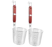 Gatuida 2 piezas Colador de Malla Inoxidable con Mango de Madera Escurridor para Fideos y Dumplings Resistente y Ergonómico para Cocina Diaria