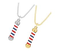 Gatuida 2 piezas Collar de Colgante Giratorio Lámpara de Barbero Accesorio de Moda para Hombre Colgante Decorativo para Salón Acabado y Plata