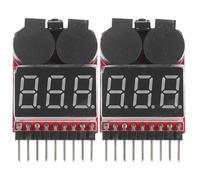 Gatuida 2 piezas Comprobador de Baterías Lipo con Alarma Voltaje Monitor de Voltaje Compacto para Rc y Lipo Battery Tester