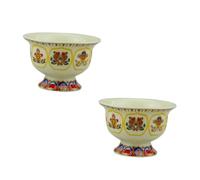 Gatuida 2 piezas Cuenco Cerámico para Ofrendas Resistente para Agua y Arroz Decoración para Rituales Budistas y Ceremonias el Hogar