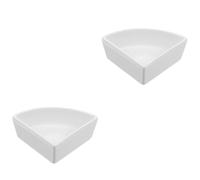 Gatuida 2 Piezas Cuenco para Hámster de Triangular con Base Pesada Antideslizante Comedero y Bebedero Resistente para Mascotas Pequeñas de Blanco