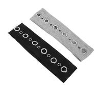 Gatuida 2 piezas Diadema Ancha Elástica Punk para Mujer con Ojales Huecos Banda de Pelo Transpirable y Ligera Diseño Gótico para Festivales y Estilo Grunge de Unidades Negro y Gris