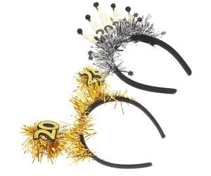 Gatuida 2 Piezas Diadema Brillante De Año Unidades Accesorios Cabello De Año Para Mujeres y Hombres Pinzas Cabello De Feliz Tocado Para Festivales Tocado Navideño