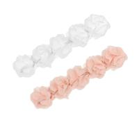 Gatuida 2 piezas Diademas Elásticas Suaves para Niñas Recién Nacidas Accesorio Floral con Cinco Flores de Unidades y Rosa Banda para Bebés y Niñas Pequeñas